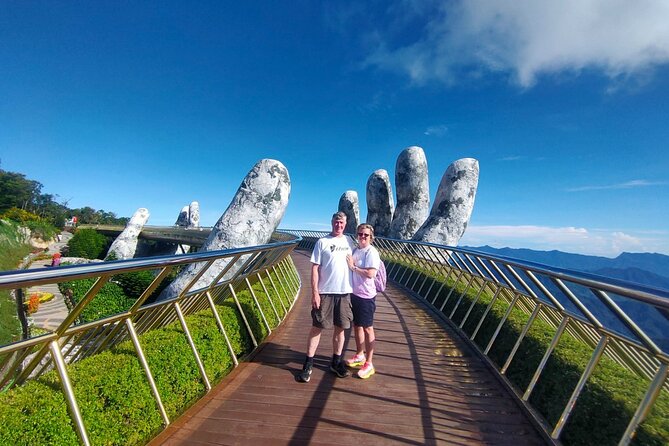 Tourists experience at Golden Bridge Ba Na Hills